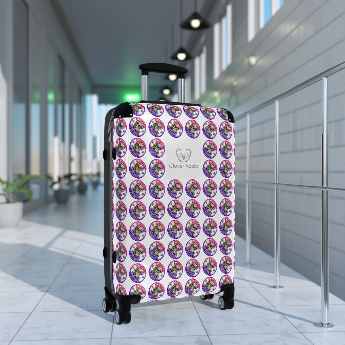 Koala Pattern Carry-On Suitcase — Cute Travel Luggage with Repeating Animal Design
