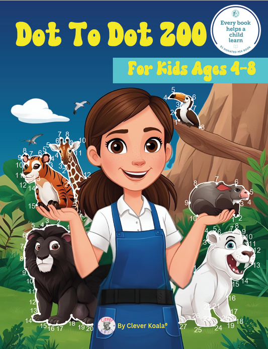 Dot-to-Dot Zoo: Connect, Color and Learn — For Children Ages 3-8